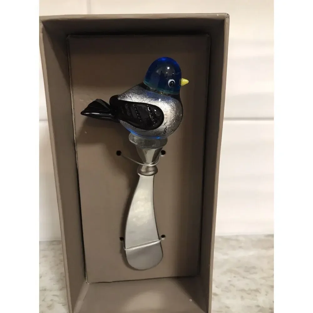 NEW Pier 1 Blown Glass Bird Butter/Cheese Knife Spreader